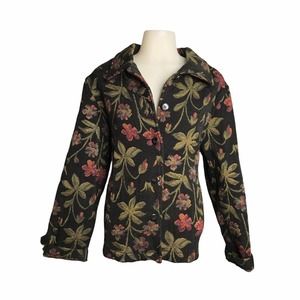Robyne Faune | Vtg Floral Thick Button Down Jacket •